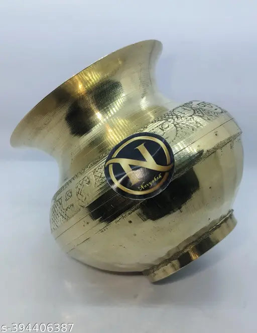 Pure peetal kalash for pooja 4" with Peetal ghanti