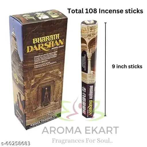 Bharat Darshan Sticks / Agarbatti Stick/Incense Packet 6 Packs x 20 Sticks Total 120 Sticks |  Get wooden incense stand free !!!!