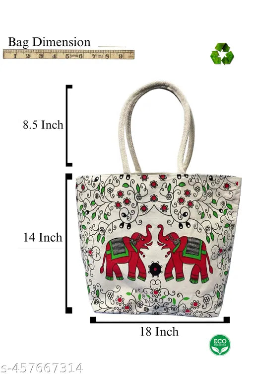 Big Two Elephant Canvas Tote Bag - Stylish, Durable, and Spacious