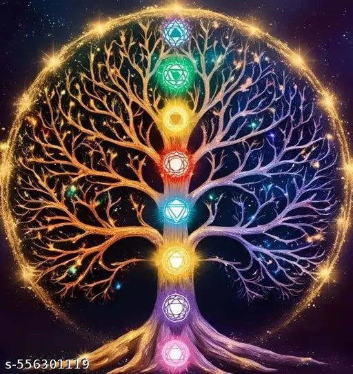 Seven Chakra Crystal Tree A4 Frame