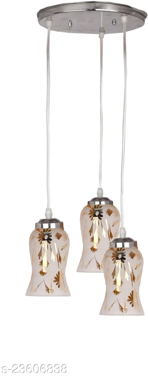 Afast Designer Pendant Hanging Ceiling Lamp With Three Hanging Decorative Glass And All Fitting And Fixture