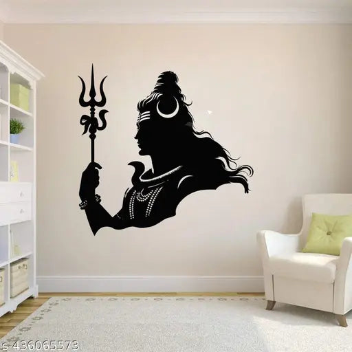Annur Creation Mahadev Wall Sticker for Living Room, Bedroom, Kids Room, Big size sticker, 3D sticker , PVC vinyl Mahakal, Shankar bhagwan, Shiv Parvati wall sticker God ( Pack 1)