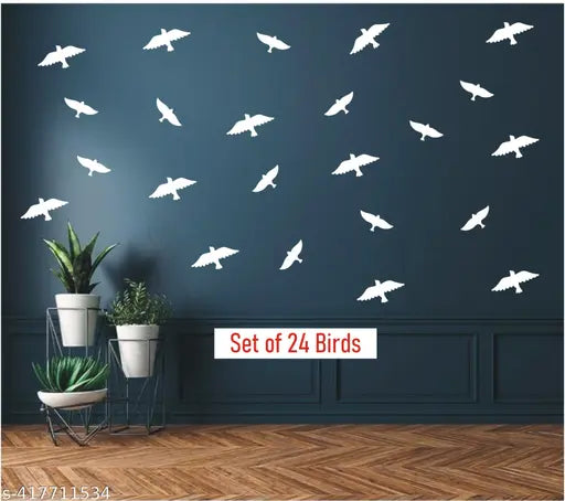Birds Sticker Set for Wall.  Birds Wall Stickers Set .  Set of 24 Birds.
