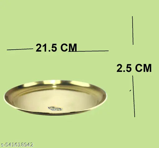 Pooja Brass Handmade Aarti Thali - 21.5x2.5