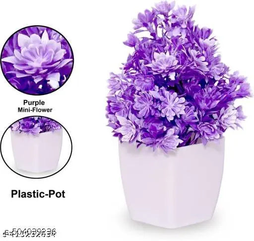 Set of 8 Artificial Plant For Home Decor or Office Décor Also Plant Suitable For Table , Flower & Plant Specially Decor For Bed Room Decorationet Bonsai Wild Artificial Plant with Pot