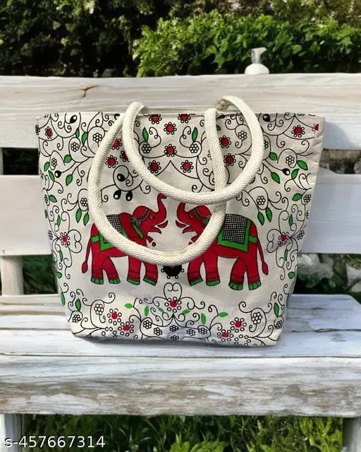 Big Two Elephant Canvas Tote Bag - Stylish, Durable, and Spacious