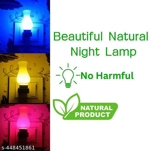 Beautiful push plug & Play floor night lamp 0.5W Energy-saving pack of 3 (Multicolor)