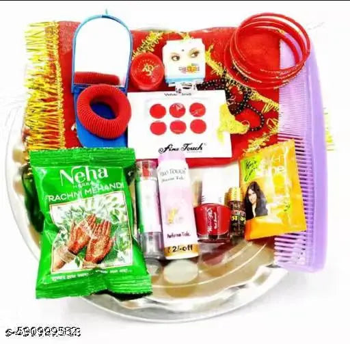 NAVRATRI KARWA CHAUTH TEEJ 16 SHRINGER SETदेवी श्रृंगार माता का श्रृंगार माता का शृंगार Mata rani ka shingar Mata shigar Devi shingar Devi pooja माता का 16 श्रृंगार Navratri MATA ka shringar kit/Suhag Kit/ - Devi Solah Shringar Kit with 16 Shringars(Items