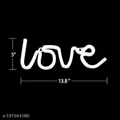Love Neon Led Light Sign for Love Room Decoration Accessory, Table Decoration, Gifts, Night Light with (USB)(White) || Love light lamp || Love Neon Lights || Love Lighting gift ||Love Lights || Love Neon Light