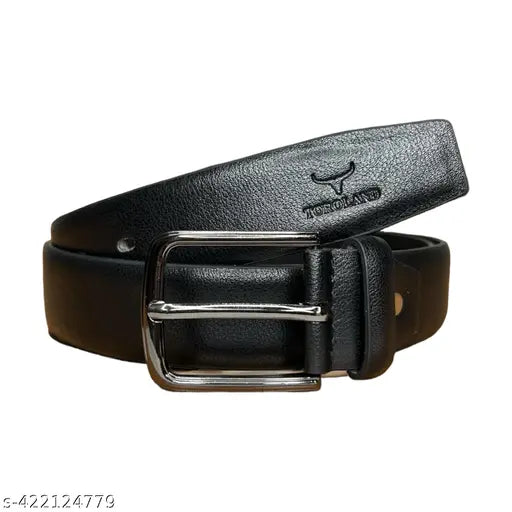 TOROLAND Men's Black Artificial Leather Belt and Wallet Combo (Pack of 2)
