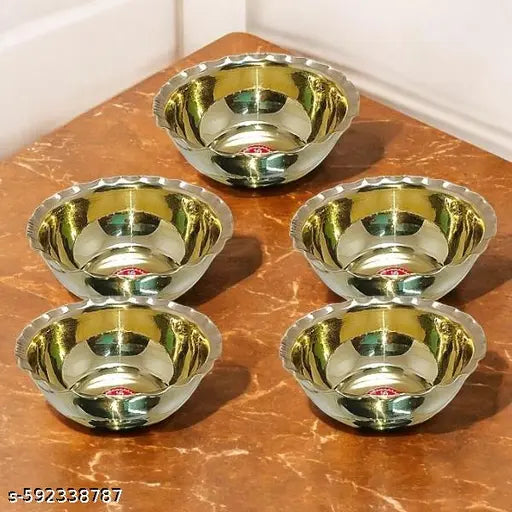 Premium Brass Bowl Set | Pure Brass Katori - 5 Pcs. Set