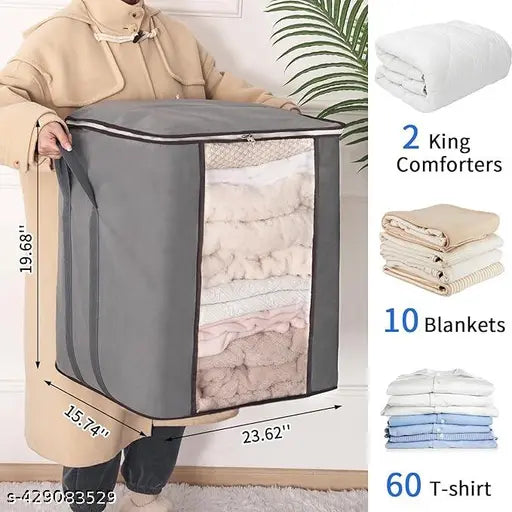 Space-Saving Non-Woven Saree Organizer(pack of 4 )