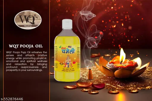Chola Chameli (Jasmine)  Yellow Pooja Oil - 5000 ML For Hawan, Chola Poojan Hanumanji, God Worship, Spiritual Healing Diya Deepam Oil, Hindu Religious Festival Pooja Oil