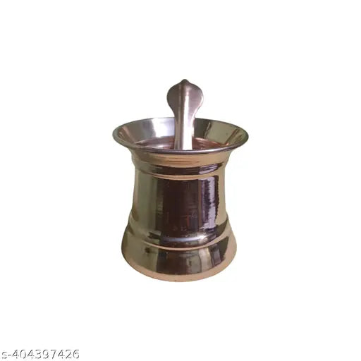 Madhumika Handi Crafts Brass Traditional Copper Panchapatra Udharani Set