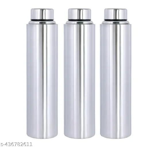 Stainless Steel 1 Litre Leakage Proof Water Bottle For Home & Kitchen,Office,School,Gym,Travelling With Free Bottle Cleaning Brush(Pack Of-04, 1000ML)