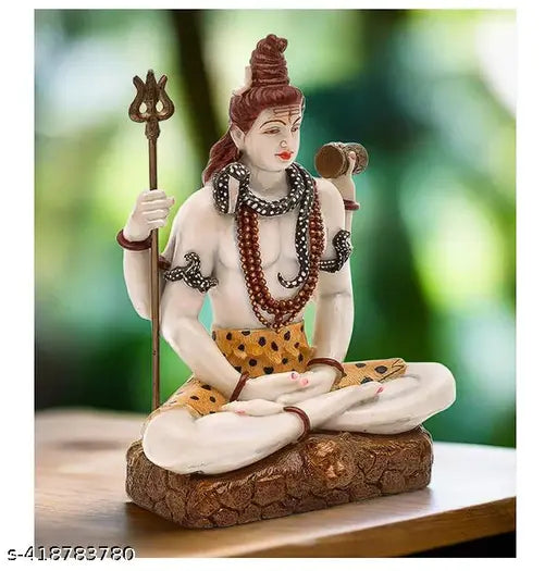 Lord Sitting Shiva Statue for Home & Office Decor II Mandir Puja II Showpiece II Gift Idol II Mahadev II Bholenath II Shankar Ji Shiv ji Murti for Pooja Lord Shiva Statue Figurines Idol Mahadev Sculpture (6inch)