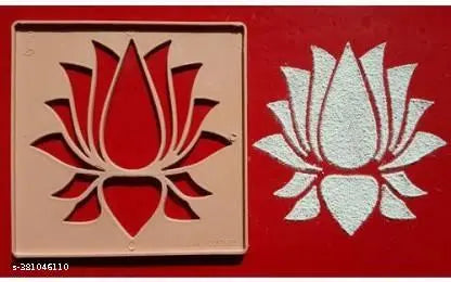 Ready to Draw Rangoli Making Stencils, Rangoli Plastic Stencils for Floor Decoration (4x4 inches in Size- Set of 16 Rangoli Stencils)