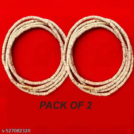 Original Tulsi Kanthi Mala, Two Round, Simple Tulsi Mala, from Vrindavan, Wood Chain Pack of 2