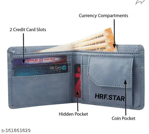 HRFSTAR Men Casual Blue Artificial Leather Card Holder