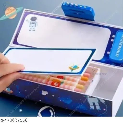 Unicorn Multi-Functional Pencil Box with Double Password Lock, Stationary Organizer Case, Suitcase Style Pencil Case for Boys & Girls
