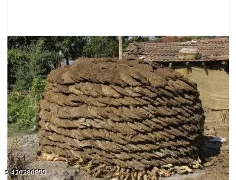 Natural Cow Dung Cake Big Handmade (5 pcs)/ Gobar Upala Kanda/Kande/Thepdi/Gowari for Navratri Agyari, Agnihotra, Havan, Yagya Puja Fully Product (Big Size -7 inch Approx.) Puja Articles Pack of 15