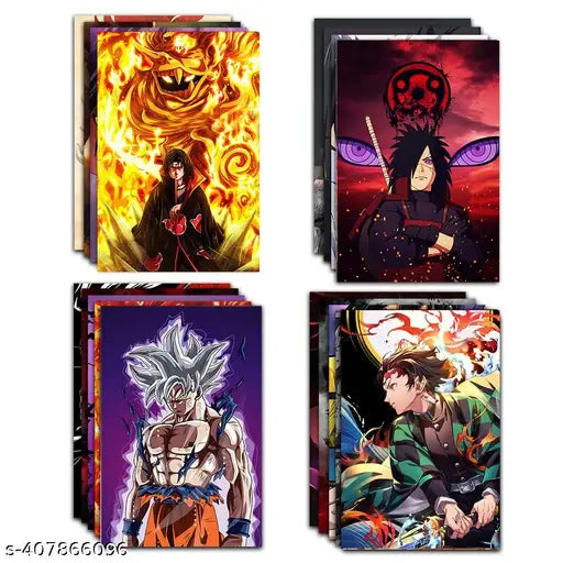 KARTMEN set of 20 mix anime wall poster for room| size_11.9x8.3 inch A4 Size | 300 GSM (Glue Dots Included)