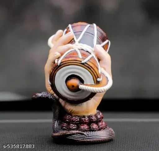 Lord Shiva Hand Holding Damru Showpiece | Hand Damru Idol with Rudraksha & Snake | Car Dashboard Idol | Spiritual Home Decor | Gift for Devotees