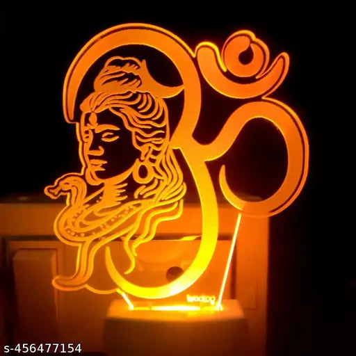 Mahadev 3D Optical Illusion Night Lamp | Acrylic Multicolor LED Shiv Ji Light | 7 Color Changing RGB LED Table Lamp | Mahakal Shiv Night Light for Home, Office & Gift Decoration