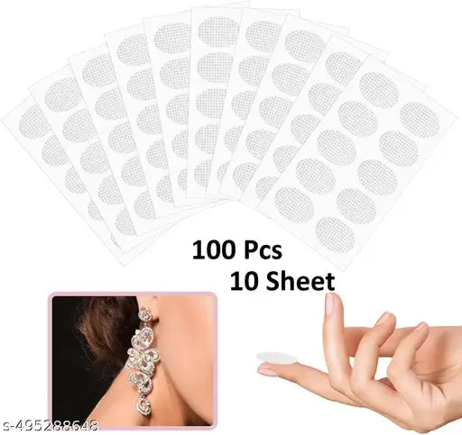 EPIC 100 PCS (10 sheets)Invisible Earlobe Support Patches Ear Stickers for Heavy Earrings Ear Lobe Tape Earlobe Tapes Protects Ear Lobe Support for Earrings Healthy Ear Lobes from Tearing