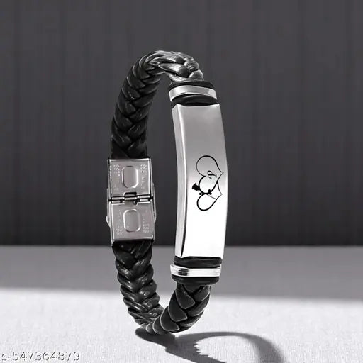 M Men Style Alphabet P Letter Braided Leather Weave Bracelets for Mens Women Buckle Clasp jewelry Genuine Bracelet Wristband Vintage Cuff Jewelry Friendship Couple  Black  SBr2025485