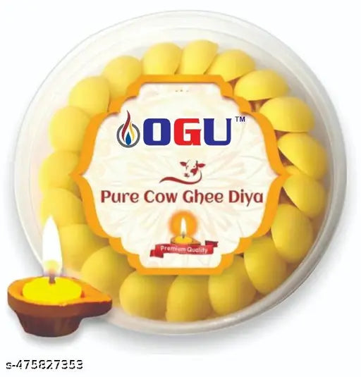 OGU Ghee Diya Batti 100pcs| Handmade Ghee Diya Batti, Jyot Batti for Pooja Aarti and Special Occasions , Premium Quality Ghee diya cotton Wick
