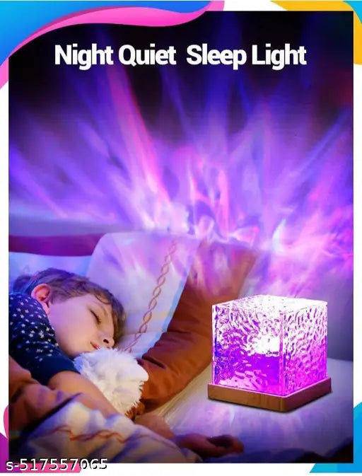 water ripple night lamp,table lamp,rotating water ripple night light aura Night Lamp  (13 cm, Multicolor)