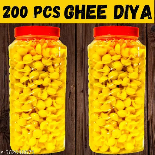 Pure hand made cow ghee diya batti (100pcs) pack of 2.,Ghee diya|Pure ghee diya quality 200 pieces, 15 minutes minimum burning., cow ghee diya of 200 pcs|diya for pooja|made of vanaspati ghee |diya for home|diya for office|puja article||jyot batti |ghee d