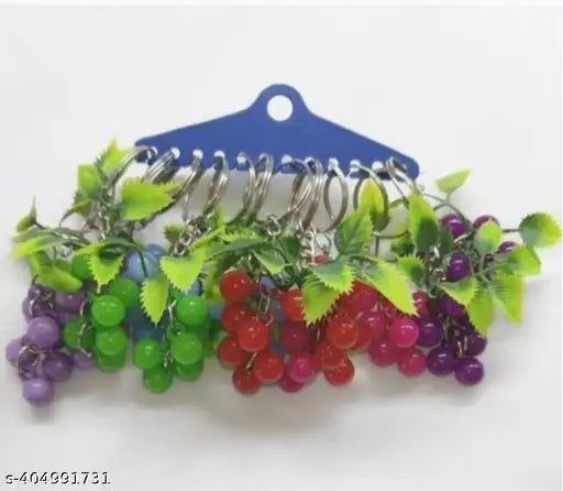 Grapes Keychain with Beautiful Multicolour (Pack of 12) Name: Grapes Keychain with Beautiful Multicolour (Pack of 12)