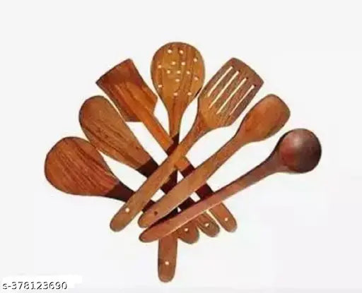 7 Cooking and serving ladles spatula wooden cooking tools