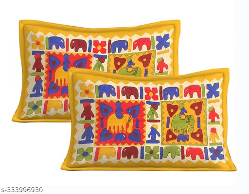 Jaipuri Cotton King Size Double Bed Sheet 2 Pillow Covers