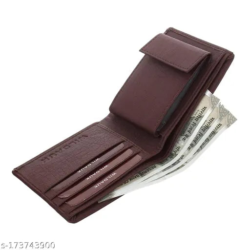 WILDAUK  Men Brown Artificial Leather Album Wallet - Regular Size  (11 Card Slots)