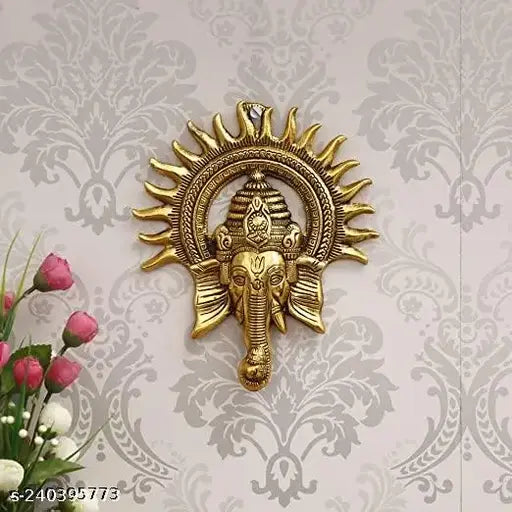 INFINATIVE BAZAAR Wall Hanging Kiran Ganesh/Surya Ganesh/Lord Ganesh idol/Drishti Ganapathi/ God Idol/Wall Hanging Ganesha for Diwali Gift | Ganesh decoration /Antique home decor /Wedding Gift | Birthday Gift and Corporate Gift Item for Home  Decoration i