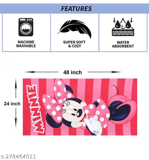 Dream Shades Cotton Bath Towel Cartoon Printed Bath Quick Dry Towel 350 GSM 60x120 cm Towel for Kids Boy/Girls (Pack of 1 Towel)