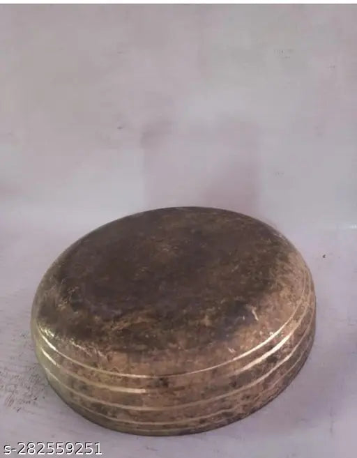 Pure Bronze Kansa Bowl Katori Pudding Plate for Serving Food, Tableware(Kansi, Gold - Volume-500 ML) - 1 Piece