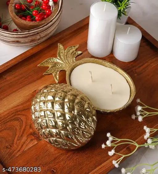 Gold Plated Pineapple Candle Holder – Perfect for Fragrance Candles in Aluminum Casting : Pineapple Shaped Candle Holder \ Aluminum Casting Candle Holder \ Fragrance Candle Holder \ Luxury Candle Holder