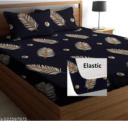 New Trending Fitted (Elastic) Bedsheet With 2 pillow Cover