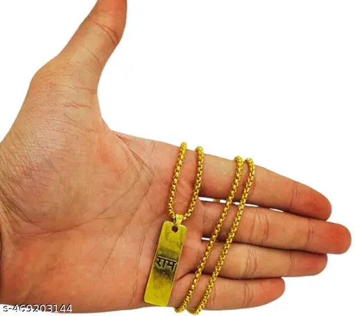 Most Demanded Ram Symbol Dotted Locket Pendant With Chain ZQ268