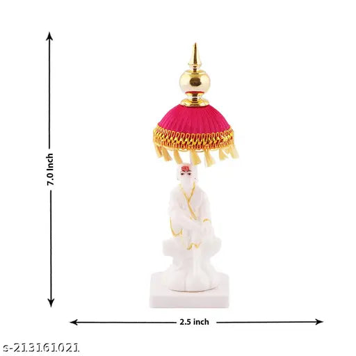 SAMARTH HANDICRAFT Sai Baba Idol Indian/Hindu Goddess Statue, with Red & Yellow  Umbrella Stand.