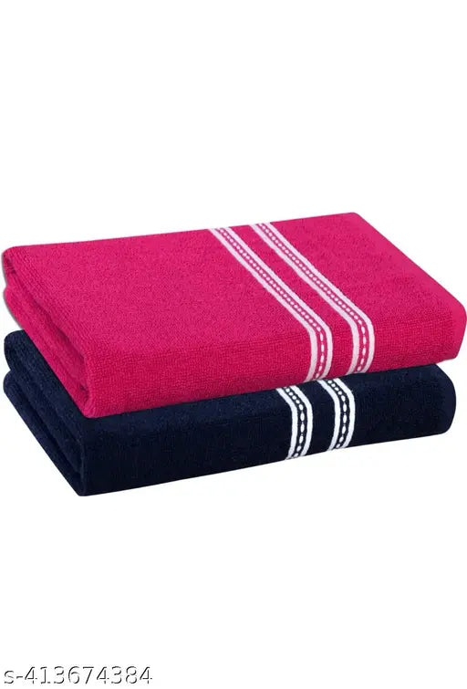 PURE COTTON SOFT BATH TOWELS SET OF 2 (FULL SIZE)