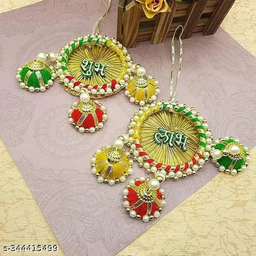 shubh labh door wall hanging toran diwali decoration item for home room main get  1 Shubh and 1 labh
