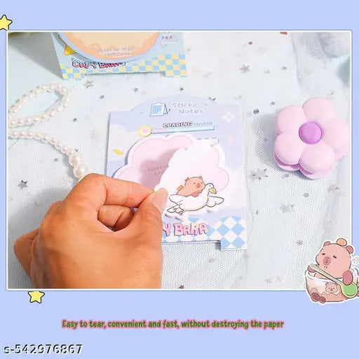 Cute Capybara Sticky Notes Set | Colorful Page 3D Sticky Notes 60 Sheets | Unique Design with Paper for Organized Note-Taking, Reminders, and Creative Ideas (Multi Color)