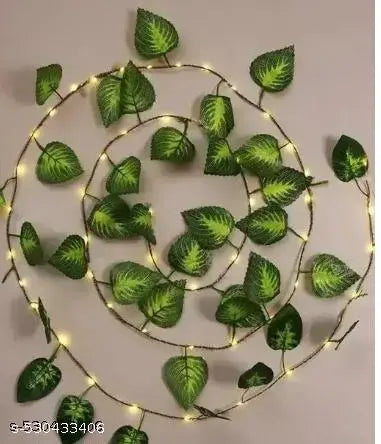 7Feet Money Plant Home Décor String Lights | Battery Operated Waterproof Lights | Vine Garland Hanging for Wall, Bedroom, Window, Wedding, Festival, Party ( Warm White)