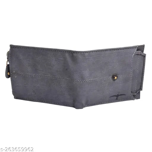 Bullfinch Zipper Mens Wallet | Button Closure Pocket Money Purse