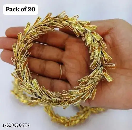 Artistic Dreams 20pc golden color 3 inch Handcrafted Rajasthani Royal Look  Gota Patti Round Ring Chakri for Crafting, Decorations & Art Work ,Decorations for Diwali , Art Work Festival Decorations